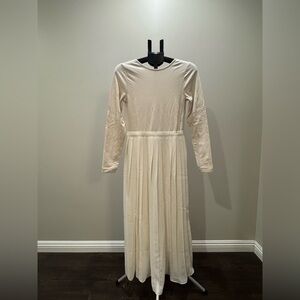 Elegant Cream Long Sleeve Dress